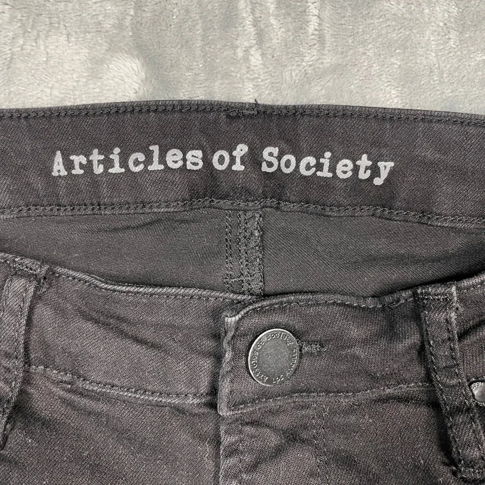 Articles of Society Black Skinny Jeans Distressed Raw Hem Women's Size 30